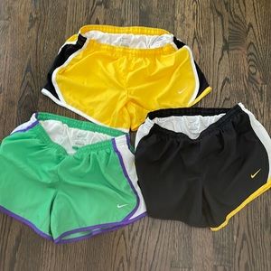 Set of 3 Nike running shorts size Girls L. Minor wear on all 3.